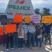 Jubilados y pensionados de Lerma protestan contra Pemex por suspensión de servicio médico