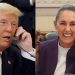 Sheinbaum y Trump sostienen llamada telefónica; califican diálogo como “muy productivo”