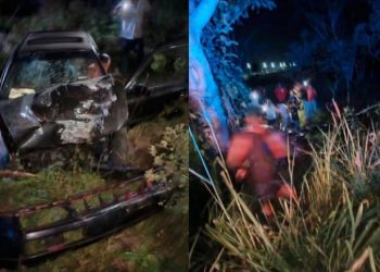 Camioneta vuelca en la carretera Jalpa-Chiltepec y cae en un vivero