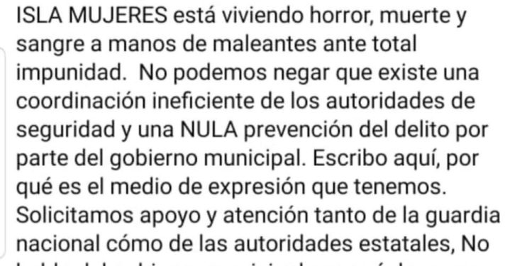 La corrupción de Atenea Gómez Ricalde baña de sangre la entidad, balaceras y 4 muertos en Isla Mujeres, pero siempre existe un Twitter, ahora que dirá