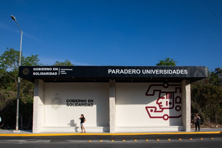 Del abandono a la esperanza, Estefanía Mercado inaugura paradero que transforma la vida estudiantil en Playa del Carmen