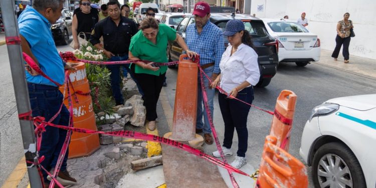 Exigen reparar correctamente afectaciones a las vialidades provocados por CFE y Aguakan, antes de registrarse accidentes graves en Playa