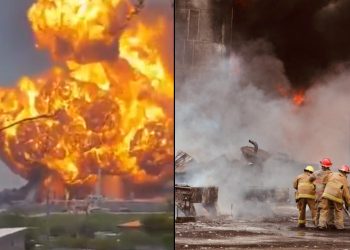 Miles de litros de combustible se consumieron en incendio en Cadereyta, Nuevo León