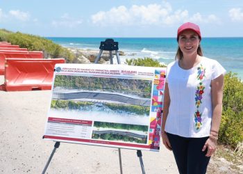 Deslave sin fondo, otro atraco más de Atenea Gómez Ricalde, entierran millones en 90 ml de carretera en Isla Mujeres