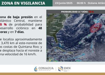Temporada de huracanes: Actualmente incremento su potencial de desarrollo ciclónico al 70% no representa peligro para Quintana Roo