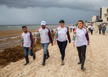 Estefanía Mercado lanza el “Reto Sargazo” y convoca a los gremios y a la ciudadanía a sumar esfuerzos en la limpieza de playas