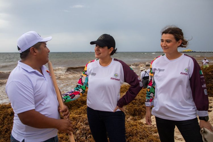Estefanía Mercado lanza el “Reto Sargazo” y convoca a los gremios y a la ciudadanía a sumar esfuerzos en la limpieza de playas