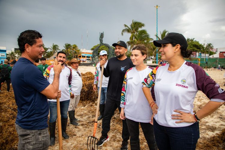 Estefanía Mercado lanza el “Reto Sargazo” y convoca a los gremios y a la ciudadanía a sumar esfuerzos en la limpieza de playas