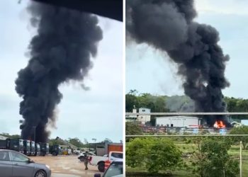 Se incendia campamento del Tren Maya provocando la rápida movilización de autoridades de Seguridad Pública y del Heroico Cuerpo de Bomberos