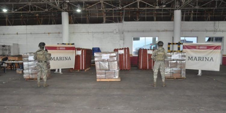 Marina asegura cargamento con más de 300 kilos de marihuana en el puerto de Veracruz
