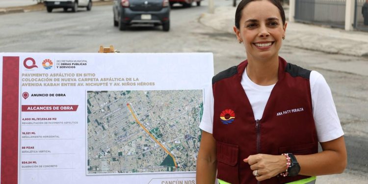Anuncia Ana Paty Peralta histórica inversión en la rehabilitación de la avenida Kabah