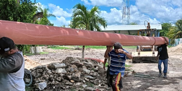 Avance en la reconstrucción de parque en la localidad de Mamantel, Carmen
