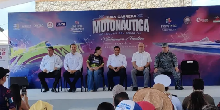 Inaugura Javier May la Gran Carrera de Motonáutica “50 Leguas del Grijalva”