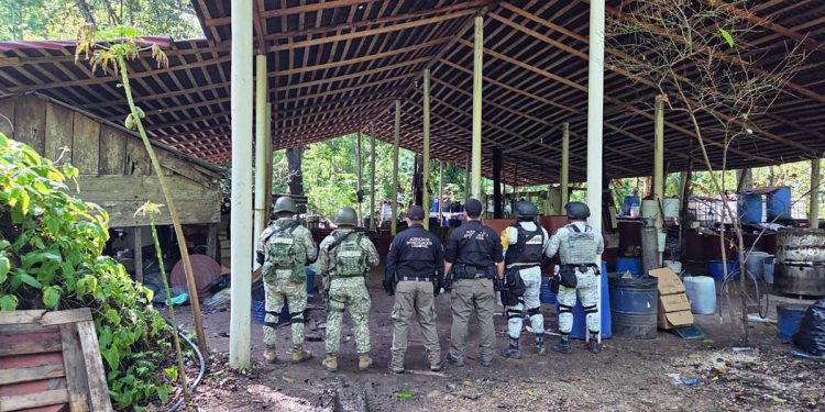 Asegura FGR cerca de 900 kilos de metanfetamina en operativo en Chiapas