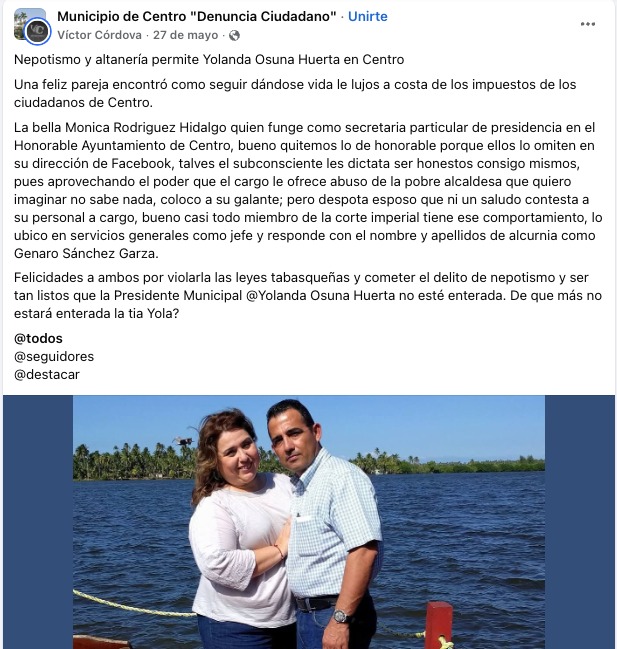 A Yolanda Osuna el 60% de los habitantes de Centro la reprueban, malos resultados y evidente latrocinio