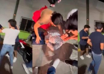 Video exhibe riña masiva entre jóvenes en Centla
