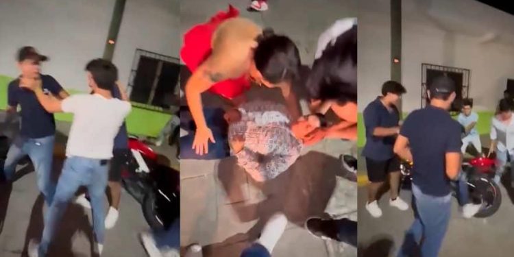Video exhibe riña masiva entre jóvenes en Centla