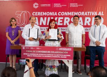 Al presidir el 30 aniversario del Indefos, Layda Sansores destacó el esfuerzo de gobiernos municipales en retos financieros