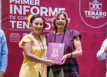 Rinde Presidenta Municipal de Tenabo su Primer Informe de actividades con respaldo del Gobierno del Estado