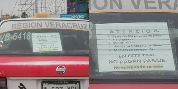 Taxista de Veracruz ofrece viajes gratuitos a personas con discapacidad y adultos mayores