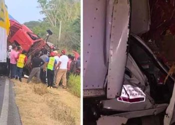 Choque entre tráiler y camioneta deja un muerto en Veracruz