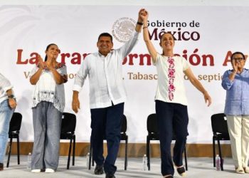 Presidenta Sheinbaum reconoce labor de Javier May durante visita a Tabasco