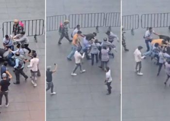 Riña en el Zócalo previo al Grito de Independencia