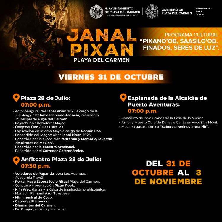 Todo listo en Playa del Carmen para el Janal Pixan 2025 “Pixano’ob Sáasilo ‘ob. Finados seres de luz”