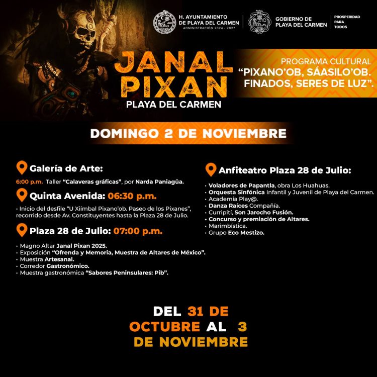 Todo listo en Playa del Carmen para el Janal Pixan 2025 “Pixano’ob Sáasilo ‘ob. Finados seres de luz”