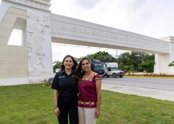 Mara Lezama y Estefanía Mercado inauguran el Arco de Acceso Norte de Playa del Carmen, equipado con alta tecnología en seguridad