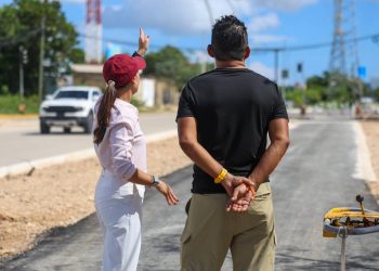 Ana Paty Peralta constata avances en obra de avenida Huayacán y 135