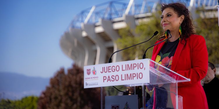 Clara Brugada pone en marcha obras de rehabilitación en las inmediaciones del Estadio Banorte, sede del Mundial de Futbol 2026