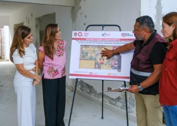 Supervisan Mara y Verónica Lezama Espinosa avances del segundo Centro DIF Pilares en la región 234 de Cancún