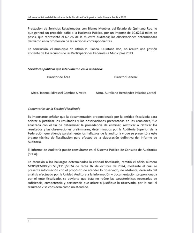Yensunni Martínez bajo la lupa: ASF detecta irregularidades por más de 10 millones en Othón P. Blanco