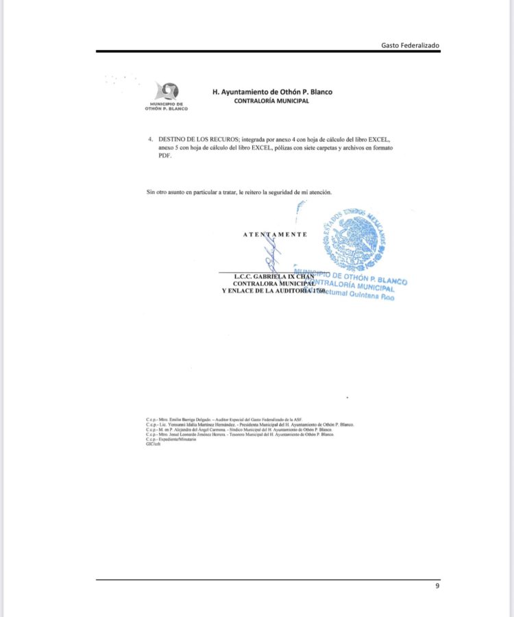 Yensunni Martínez bajo la lupa: ASF detecta irregularidades por más de 10 millones en Othón P. Blanco