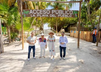 Josefina Rodríguez y Mara Lezama aperturan accesos públicos a playas en el Parque del Jaguar en Tulum