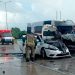 Carambola en bulevar Colosio provoca incendio y deja dos lesionados en Cancún
