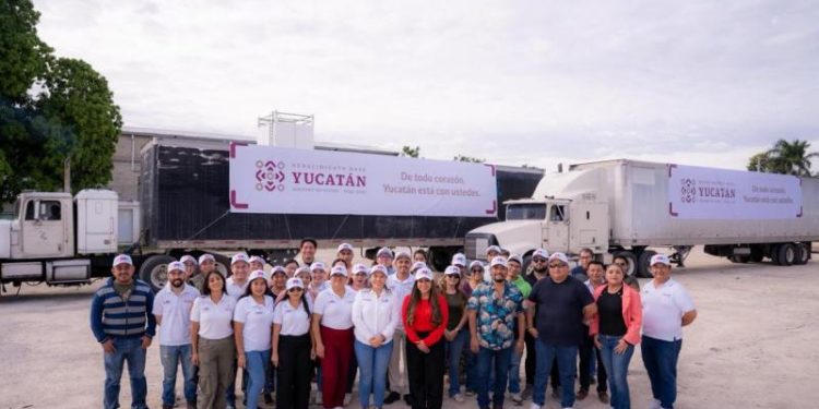 DIF Yucatán coordina nuevo envío de más de 20 toneladas de ayuda humanitaria a comunidades afectadas