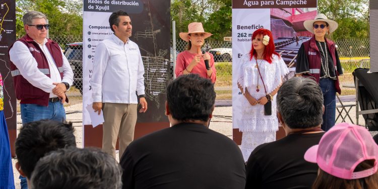 Claudia Sheinbaum  y Layda Sansores dieron el banderazo de inicio del proyecto integral “Agua para Campeche”