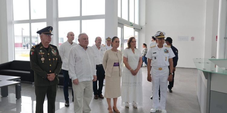 Claudia Sheinbaum y Rafael Marín inauguran moderna instalación aduanera en Veracruz