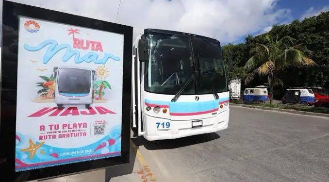 Inicia este fin de semana la “Ruta Mar”, transporte gratuito a playas para familias de Cancún