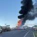 Incendio de pipa paraliza la autopista México–Tuxpan en Hidalgo