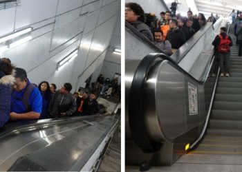Doce usuarios lesionados tras caída en escalera del Metro en Ciudad Deportiva