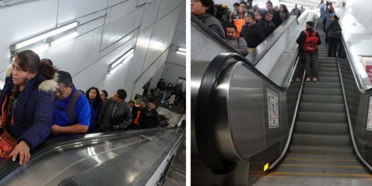 Doce usuarios lesionados tras caída en escalera del Metro en Ciudad Deportiva