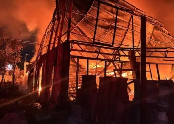 Bomberos combaten incendio de gran magnitud en el periférico de Cancún
