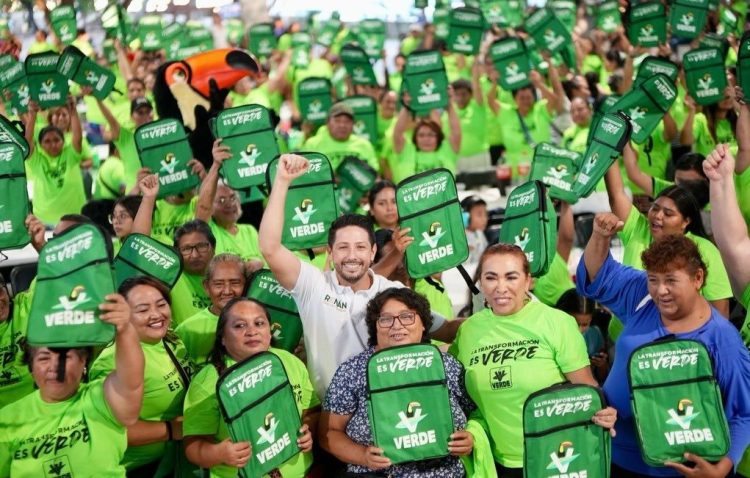 Renan Sánchez Tajonar líder de “La Mafia Verde” en el estado, presume crecimiento del partido usando recursos públicos y condicionando programas del estado.