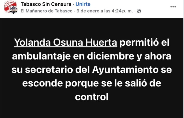 Un mal gobierno solo tiene un camino, el desgobierno de Yolanda Osuna no sorprende a nadie y la inconformidad ciudadana menos