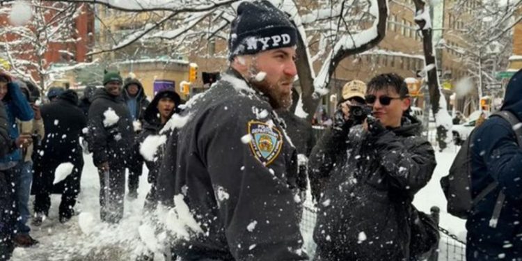 Termina en arresto enfrentamiento con bolas de nieve en parque de Nueva York