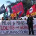 Estudiantes italianos protestan por presencia de agentes de ICE durante arranque olímpico en Milán