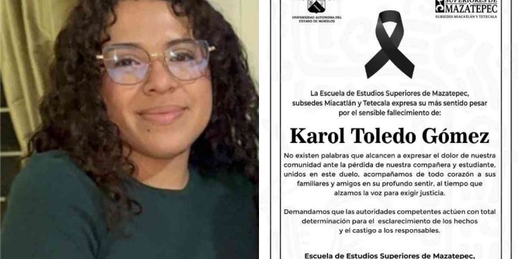 Confirman muerte de estudiante de la UAEM desaparecida en Morelos